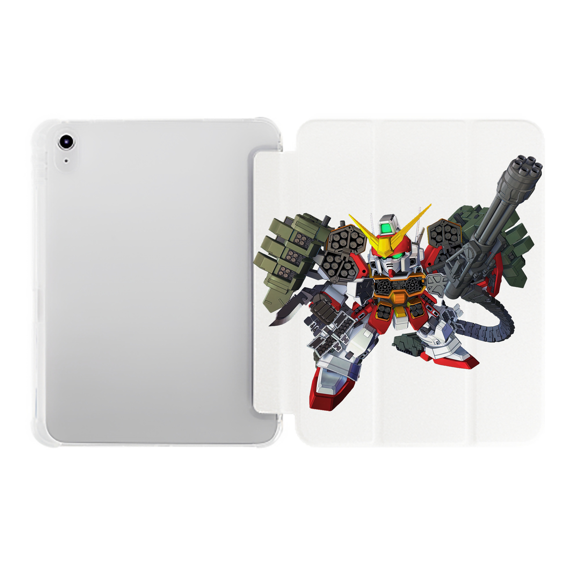 （画像用） 機動戦士ガンダム Mobile Suit Gundam IPad ケース ペン収納付き 三つ折りスタンド PUレザー×シリコン 対応機種9.5/10.5/10.9インチ